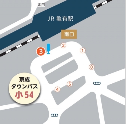 京成タウンバス　小54　乗り場（JR亀有駅南口）